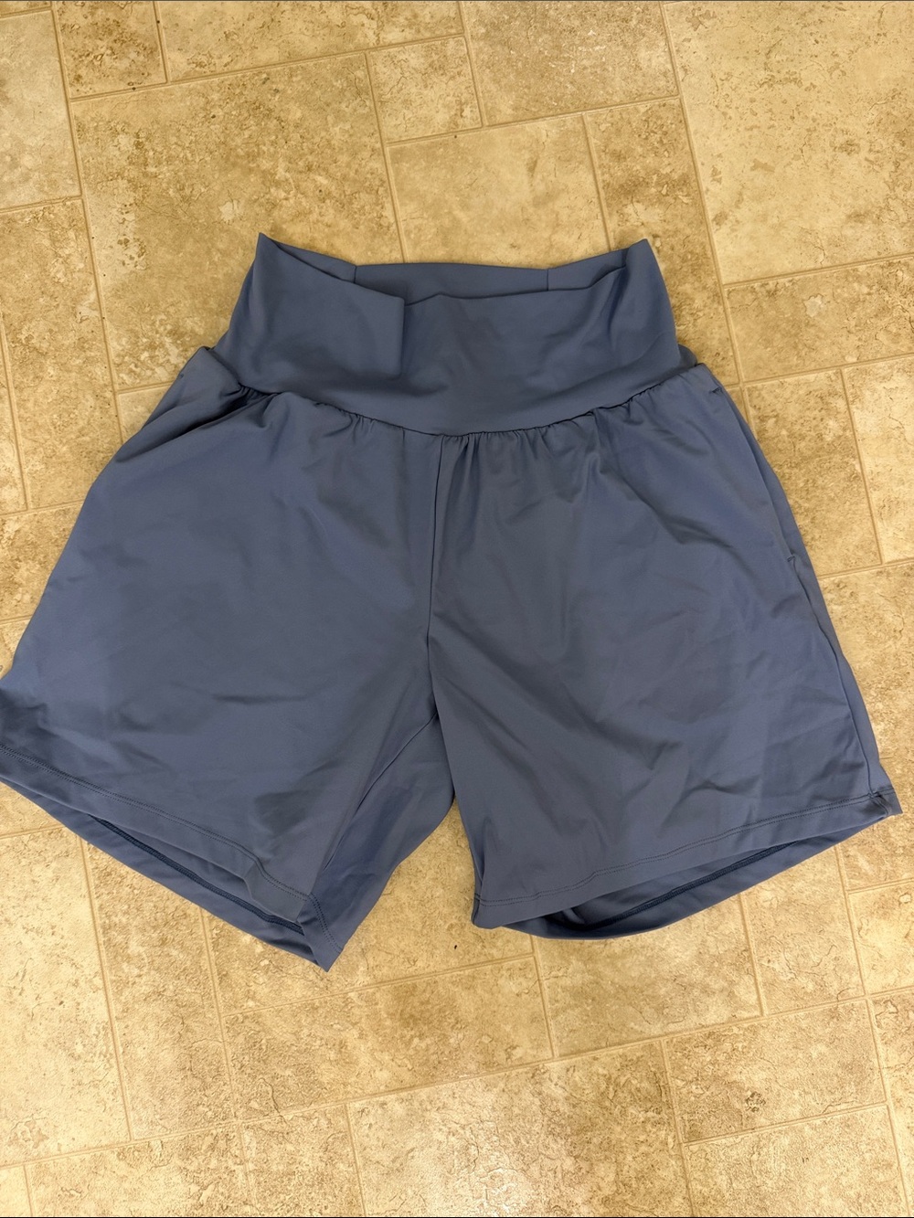 HALARA High-Waist Performance Shorts - Dusty Blue